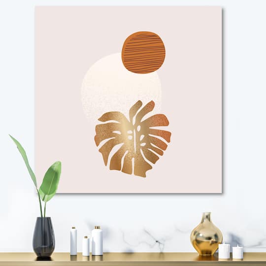 Designart - Tropical Palm Leaf & Abstract Geometry Shapes II